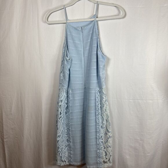 Gianni Bini Light Blue Lace Slip Dress Size 10 Preowned - Picture 5 of 8